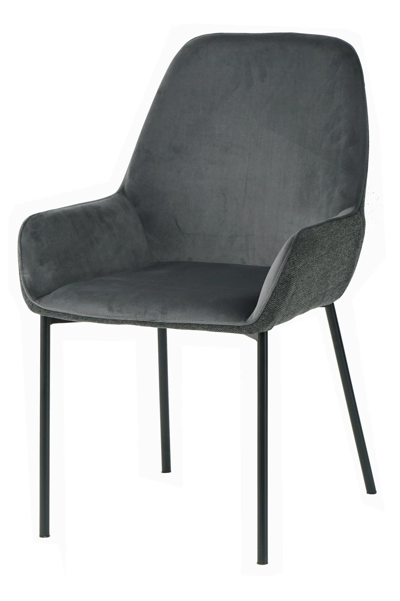 SalesFever Esszimmerstuhl 2er Set | Bezug Außen Strukturstoff | Bezug Innen Samt | Gestell Metall | B 58 X T 58 X H 89 Cm | Hellgrau - Schwarz 5 SalesFever Esszimmerstuhl 2er Set | Bezug Außen Strukturstoff | Bezug Innen Samt | Gestell Metall | B 58 X T 58 X H 89 Cm | Hellgrau - Schwarz – Bild 3