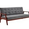 SalesFever Schlafsofa Mit Armlehnen | 3 Funktionen | Stoffbezug Samt-Optik | Gestell Massivholz Eukalyptus | B 190 X T 85 X H 81 Cm | Dunkelgrau -SalesFever d9843701 0192 41f6 928a ffa5b8646069