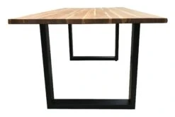 SalesFever Baumkante-Esstisch 200 Cm | Tischplatte Aus Teak | Mit Baumkante | Gestell Metall Schwarz | B 200 X T 100 X H 75 Cm | Natur -SalesFever dc02abdc 85a5 4ec3 b594 db7a812dc80d
