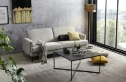 SalesFever Stehleuchte Rund | 1-flammig | Lampenschirm Stoff Mit Holzdekor | Gestell Metall | B 38 X T 38 X H 151 Cm | Schwarz-Holzoptik -SalesFever dc2d039d 2d63 4498 9af2 7561d31ba947