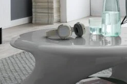 SalesFever Couchtisch Rund | Hochglanz Lackiert | Fiberglas | B 80 X T 80 X H 33 Cm | Grau -SalesFever dd087702 2e8b 4b82 82c3 bf7fb1738df9