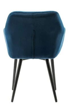 SalesFever Armlehnstuhl | Bezug In Samt-Optik | Gestell Metall Höhenverstellbar | Knopfheftung | B 61 X T 45 X H 85 Cm | Blau – Schwarz -SalesFever de14edce 8fa2 4470 bdc4 3302cd9ad758