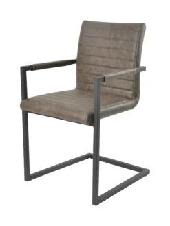 SalesFever Essgruppe 5-tlg. | 160 X 85 Cm | 1x Baumkante-Esstisch Akazie + Metall | 4x Stuhl Kunstleder + Metall | Cognac – Schwarz – Dunkelbraun -SalesFever de3a4367 41de 4532 913f 2d90fc14f3b3