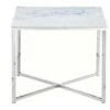 SalesFever Beistelltisch Quadratisch | Glasplatte Foliert In Marmor-Optik | Gestell Metall | B 50 X T 50 X H 42 Cm | Weiß-chrom -SalesFever de4e6cee fa50 4c7e 910c f6d731346cfd 1