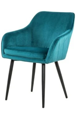 SalesFever Esszimmerstuhl | Stoffbezug In Samt-Optik | Höhenverstellbares Metallgestell | Diamantsteppung | B 61 X T 60 X H 85 Cm | Blau – Schwarz -SalesFever e2c71557 19cb 4662 916e f4782f957d17 3