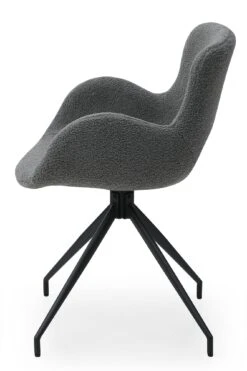 SalesFever Armlehnstuhl | 180° Drehplatte Unter Der Sitzfläche | Teddyfell (100% Polyester) | B 56 X T 57 X H 83 Cm | Dunkelgrau -SalesFever e3a57227 9b24 416b be08 c75005999eac