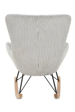 SalesFever Schaukelstuhl | Bezug Texturstoff Grau | Kufen Esche Massivholz Natur | Gestell Metall Schwarz | B 76 X T 100 X H 103 Cm -SalesFever e60038c8 28d2 4407 801a ef38bc8ecc5c