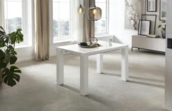 SalesFever Esstisch Ausziehbar | 120-240 X 80 Cm | MDF Weiß Hochglanz Lackiert | B 120 X T 80 X H 76 Cm -SalesFever e7d35dc7 dbae 4f2b b83a 0b70a2846f38