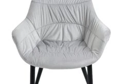 SalesFever Armlehnstuhl | Samt (100% Polyester) | B 63 X T 61 X H 81,5 Cm | Hellgrau -SalesFever ea85555b 30d5 4c98 8738 7d1c82ac7ee5