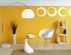 SalesFever Bogenlampe 208 Cm | Höhenverstellbar | Ø Lampenschirm 40 Cm | Echter Marmorfuß | B 155 X T 40 X H 208 Cm | Weiß -SalesFever eacfc52c db56 4696 8747 1429e6a84416