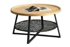 SalesFever Couchtisch 60 Cm Rund | Kristallglasplatte Mit Marmordruck | Gestell Metall | B 72 X T 72 X H 42 Cm | Weiß-goldfarben -SalesFever ec73a653 77d2 4021 bc72 a7c2eaa56e88