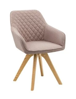 SalesFever Essgruppe 5-tlg. | 160 X 90 Cm | Tischplatte Grau + Gestell Eiche | 4x Stuhl Textil Rosa + Beine Eiche -SalesFever ec9bc5d9 371e 4433 8ab0 a9c835a6f87b