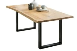 SalesFever Esstisch 160 X 90 Cm | Tischplatte Aus Teak Mit Baumkante | Gestell Metall Schwarz | B 160 X T 90 X H 75 Cm | Natur -SalesFever edc11e16 da86 4d35 807d a565d75e0a83 5