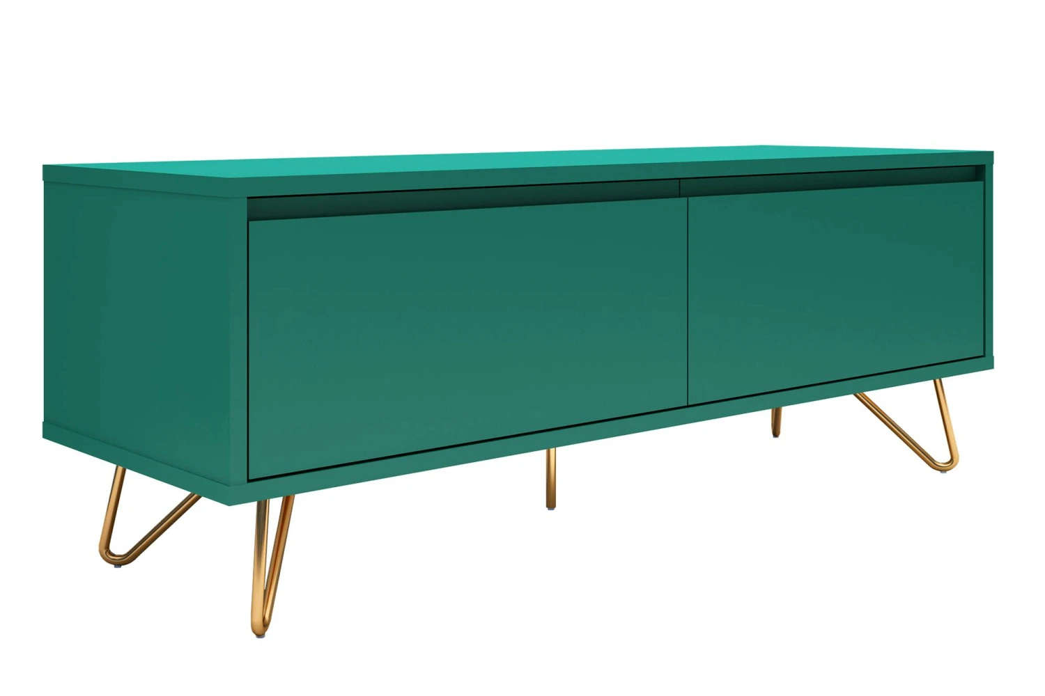 SalesFever Lowboard Aus MDF | 1 Schublade Und 1 Klappfach | Beine Metall Mit Messinglegierung | B 120 X T 40 X H 45 Cm | Grau 5 SalesFever Lowboard Aus MDF | 1 Schublade Und 1 Klappfach | Beine Metall Mit Messinglegierung | B 120 X T 40 X H 45 Cm | Grau – Bild 3