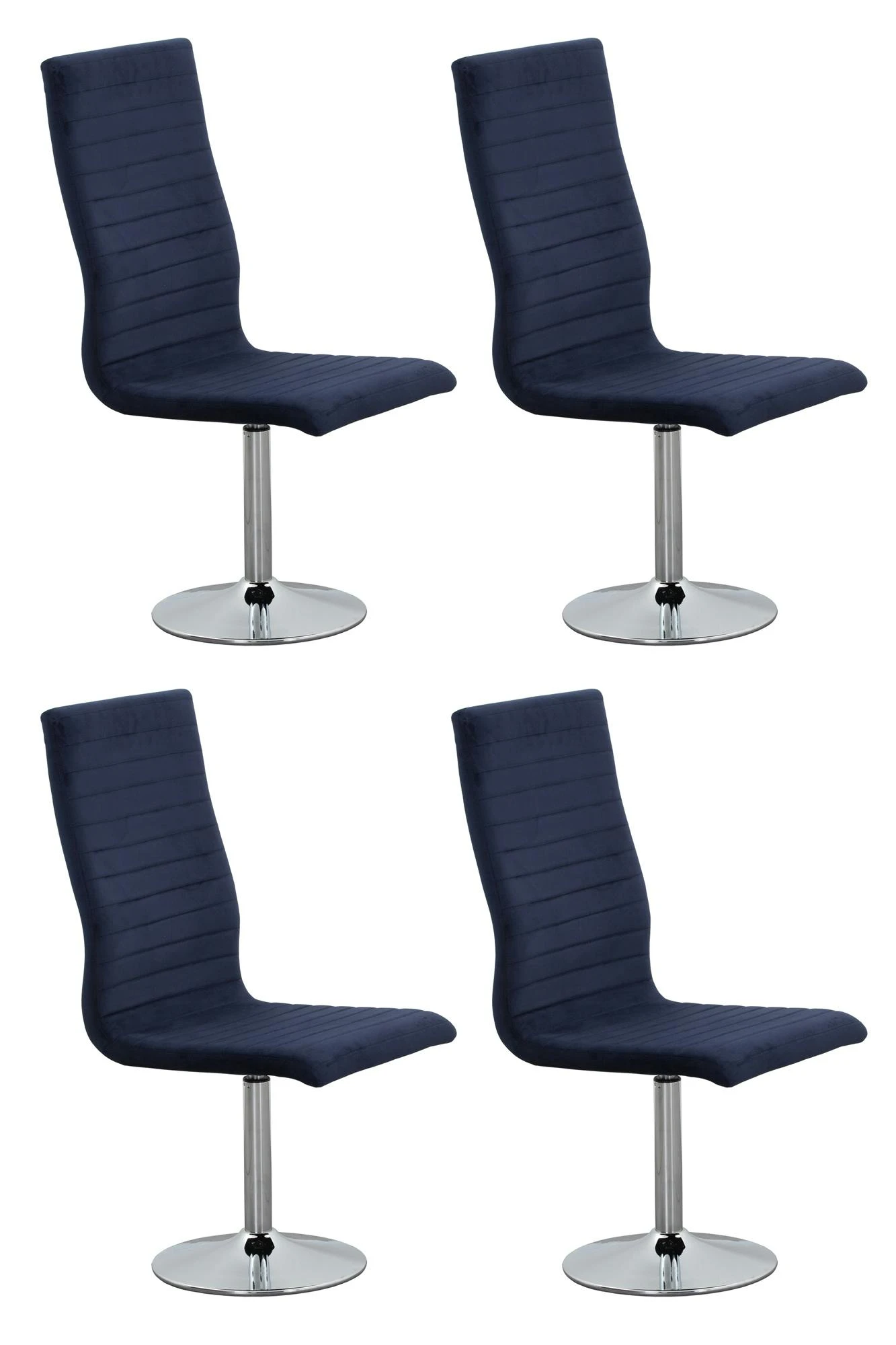 SalesFever Esszimmerstuhl 4er Set | Stoffbezug In Samt-Optik | Gestell Metall Chrom-Optik | 360 Grad Drehbar | B 45 X T 61 X H 108 Cm | Blau 9 SalesFever Esszimmerstuhl 4er Set | Stoffbezug In Samt-Optik | Gestell Metall Chrom-Optik | 360 Grad Drehbar | B 45 X T 61 X H 108 Cm | Blau – Bild 7