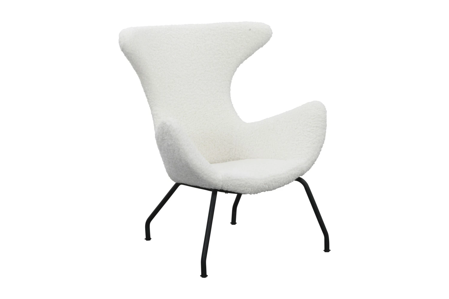 SalesFever Relaxsessel | Bezug Teddyfell | Gestell Metall Schwarz | B 77 X T 62 X H 95 Cm | Weiß 3 SalesFever Relaxsessel | Bezug Teddyfell | Gestell Metall Schwarz | B 77 X T 62 X H 95 Cm | Weiß