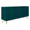 SalesFever Sideboard Aus MDF | 2 Türen Und 3 Schubladen | Beine Metall Mit Messinglegierung | B 150 X T 40 X H 70 Cm | Blau -SalesFever f331f51c 286c 4a89 8a99 8d8c5ac6e9bb 2
