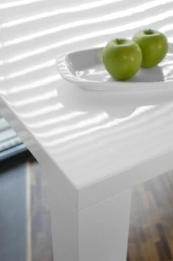 SalesFever Essgruppe 5-tlg. | 160 X 90 Cm | 1x Tisch Hochglanz | 4x Drehstuhl Kunstleder + Gestell Metall | Weiß-chrom -SalesFever f339463e 19dc 46de a823 4898afe7a943