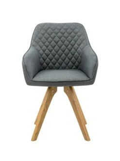 SalesFever Essgruppe 5-tlg. | 160 X 90 Cm | Tischplatte Weiß + Gestell Eiche | 4x Stuhl Textil Grau + Beine Eiche -SalesFever f43d09ba b667 4412 b3c5 d6c3aa6ff1cb