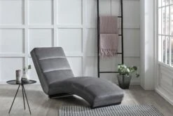 SalesFever Relaxliege | Stoffbezug In Samt-Optik | Gestell Metall Schwarz | B 60 X T 170 X H 82 Cm | Dunkelgrau -SalesFever f83ab63a d7a0 4f96 aa2b d14c4d6edd5d
