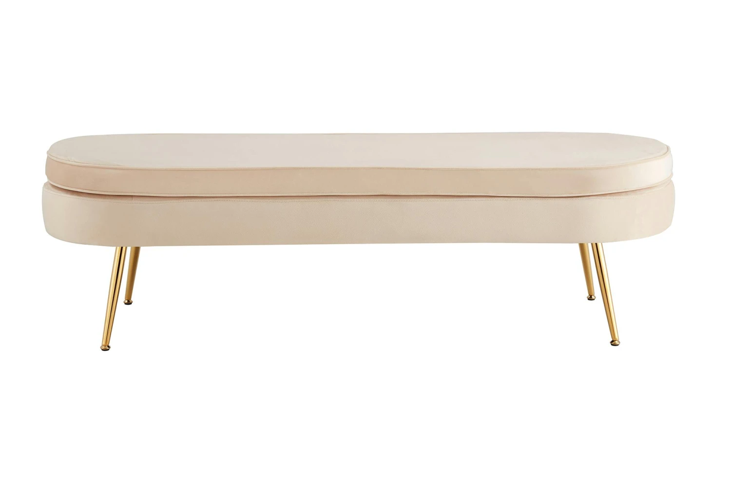 SalesFever Sitzpouf | Oval | Samt | B 142 X T 45 X H 41 Cm | Beige 3 SalesFever Sitzpouf | Oval | Samt | B 142 X T 45 X H 41 Cm | Beige