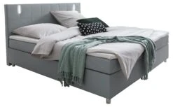 SalesFever Boxspringbett 200 Cm | LED-Beleuchtung | Kunstleder Schwarz | Inkl. Bonellfederkern-Matratze Und Topper | B 200 X T 208 X H 110 Cm -SalesFever fb6a6a34 beed 40c2 86e0 6f9538f67fb4 2