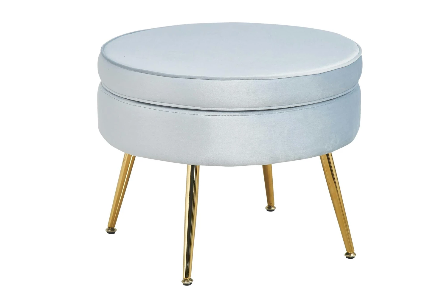 SalesFever Sitzpouf | Rund | Bezug Samt-Stoff Schwarz | Gestell Metall Goldfarben | B 52 X T 52 X H 41 Cm 4 SalesFever Sitzpouf | Rund | Bezug Samt-Stoff Schwarz | Gestell Metall Goldfarben | B 52 X T 52 X H 41 Cm – Bild 2