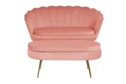 SalesFever Sitzpouf | Oval | Bezug Samt-Stoff Rose | Gestell Metall Goldfarben | B 99 X T 44 X H 40 Cm -SalesFever fc7d499f 0639 413d bf63 294de3ba6cd3