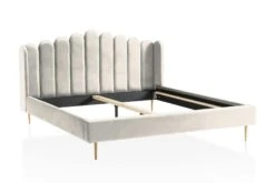 SalesFever Muschelbett Aus Samt | 140 X 200 Cm | Beine Aus Goldfarbenem Chrom